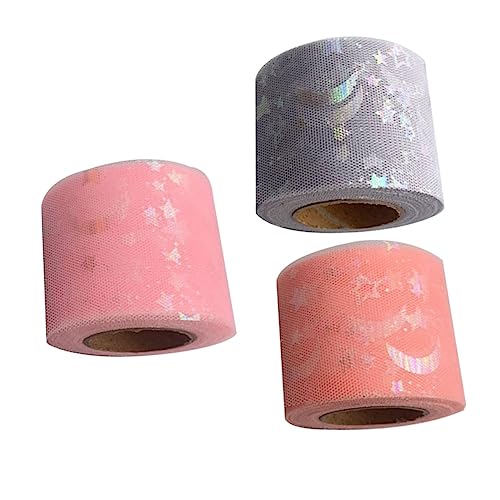 PACKOVE 3 Stück Buntes Stern und Mondmuster Geschenkband Leichtes Strapazierfähiges Tüllband für Blumen Kuchen und Dekoration Zufällige Farbe PACKOVE 3 Stück Buntes Stern und Mondmuster Geschenkband Leichtes Strapazierfähiges Tüllband für Blumen Kuchen und Dekoration Zufällige Farbe von PACKOVE