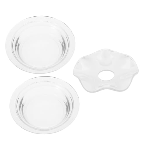 PACKOVE 3stücke Wachswärmerschale Transparente Glasplatte Mit Gewellten Kanten Für Aromatherapie Mit Ätherischen Ölen Perforiertes Design Für Gleichmäßige Duftverteilung von PACKOVE