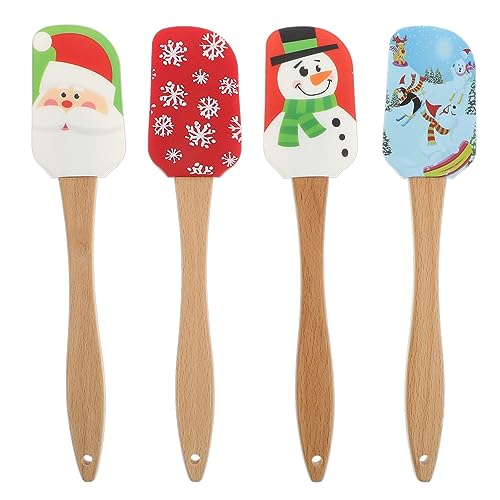 PACKOVE 4 Stück Silikoncremespatel Weihnachtskuchen-dekorationsspatel Backspatel-set Thanksgiving-spatel Butterschaber Aus Silikon Gummispatel Spatel Kochen. Mini Werkzeuge Machen Holz von PACKOVE