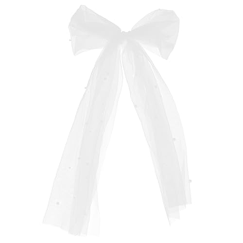 PACKOVE Braut Schleier mit Haarschleife und Haarclip Handgemachte Hochzeitsaccessoires Weiß mit Perlen für Vielseitige Kostüme für Jede Braut PACKOVE Braut Schleier mit Haarschleife und Haarclip Handgemachte Hochzeitsaccessoires Weiß mit Perlen für Vielseitige Kostüme für Jede Braut von PACKOVE