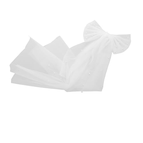 PACKOVE Braut Schleier mit Perlen und Haarclip Eleganter Haarschmuck für Hochzeit Verziert mit Stilvollen Schleife und Tüll für Bräute und Junggesellinnenabschiede PACKOVE Braut Schleier mit Perlen und Haarclip Eleganter Haarschmuck für Hochzeit Verziert mit Stilvollen Schleife und Tüll für Bräute und Junggesellinnenabschiede von PACKOVE
