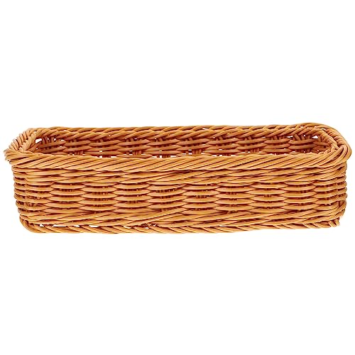 PACKOVE Geflochtener Besteckkorb Aus Rattan Rechteckiger Korb Gewürzglas Aufbewahrungsbox Niedlicher Gabelhalter Praktischer Besteckkorb Für Das Restaurant Zu Hause von PACKOVE