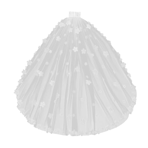 PACKOVE Kurzer Floraler Brautschleier Zur Hochzeit Leichter Einlagiger Tüllschleier Mit Kamm Kopfschmuck Für Brautjungfern PACKOVE Kurzer Floraler Brautschleier Zur Hochzeit Leichter Einlagiger Tüllschleier Mit Kamm Kopfschmuck Für Brautjungfern von PACKOVE