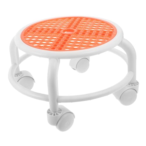 PACKOVE Pedikürebank Ergonomisch Erwachsene gepolstert klein Fuß Stool schminkhocker friseurhocker Sitzhocker kosmetikstuhl runder Hocker mit Rollen Pediküre Hocker Rollhocker Plastik von PACKOVE