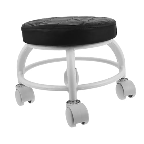 PACKOVE Rollhocker Sitzhocker Arbeitshocker Spa-Stuhl Shop-hocker Hocker Mit Rädern Drehstuhl Drehhocker Stühle Medizinischer Stuhl Garagenhocker Salonhocker Zeichenstuhl Black Pu von PACKOVE