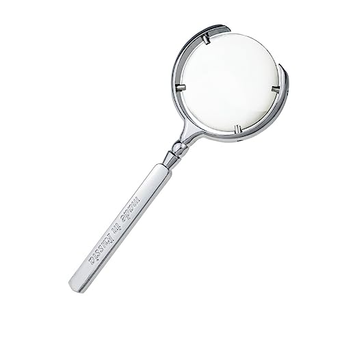 PACKOVE Russische Lupe lupenglas lupengläser für Stempellupe Bruchsicher kinderf + tragbar Anzeigen 8-fache Lupe Inspektionslupe Lupe aus Glas 8X Handlupe Metall Silver von PACKOVE