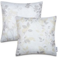 Paco Home - 2er Set Kissenbezug 45x45 Dekokissen Kissenhülle Streifen Indoor Outdoor Deko 2pcs-Set, Anthrazit Grau von PACO HOME