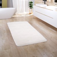 Badezimmerteppich Badematte Badteppich Badvorleger Flauschig Memory Foam 3D Creme 3, 65x120 cm - Paco Home von PACO HOME