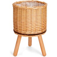 Blumentopf Übertopf Groß Blumenkübel Innen Pflanzentopf Set Korb Geflochten Holz Natur, 2pcs Set / Design 6 - Paco Home von PACO HOME