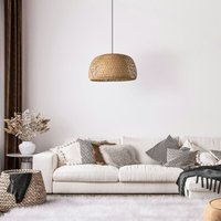 Paco Home - Deckenlampe Bambus Hängeleuchte Boho Wohnzimmer Korblampe Hängend Vintage E27 Natur (Ø30cm), Pendelleuchte - Typ 2 von PACO HOME