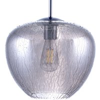 Deckenlampe Pendelleuchte Wohnzimmer Schlafzimmer Höhenverstellbar Glas E27 ohne Leuchtmittel, Schwarz-Chrome - Paco Home von PACO HOME