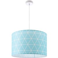 Deckenlampe Pendelleuchte Wohnzimmer Schlafzimmer Hängelampe Skandi Rauten E27 Blau (Ø38cm), Pendelleuchte - Weiß - Paco Home von PACO HOME