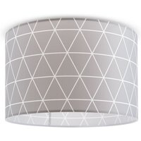 Deckenlampe Pendelleuchte Wohnzimmer Schlafzimmer Hängelampe Skandi Rauten E27 Grau (Ø38cm), Deckenleuchte - Weiß - Paco Home von PACO HOME