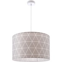 Deckenlampe Pendelleuchte Wohnzimmer Schlafzimmer Hängelampe Skandi Rauten E27 Grau (Ø38cm), Pendelleuchte - Weiß - Paco Home von PACO HOME