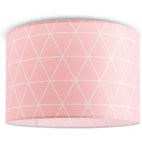 Paco Home - Deckenlampe Pendelleuchte Wohnzimmer Schlafzimmer Hängelampe Skandi Rauten E27 Pink (Ø38cm), Deckenleuchte - Weiß von PACO HOME