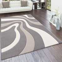 Designer Teppich Modern Abstrakt Wellen Optik Konturenschnitt In Versch. Farben und Größen 80x300 cm, Grau - Paco Home Designer Teppich Modern Abstrakt Wellen Optik Konturenschnitt In Versch. Farben und Größen 80x300 cm, Grau - Paco Home von PACO HOME
