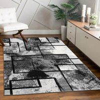 Designer Teppich Modern Kurzflor Abstrakt Gemälde Optik Schwarz Grau Anthrazit 240x340 cm - Paco Home von PACO HOME