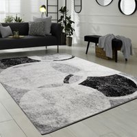 Paco Home - Designer Teppich Wohnzimmer Teppich Kreis Muster in Grau Creme Preishammer 60x100 cm von PACO HOME
