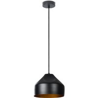 Hängeleuchte Wohnzimmer Esstisch Küchenlampe 1,5m Textilkabel Industriell Schwarz-Gold, Pendelleuchte - Typ 2 - Paco Home von PACO HOME