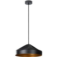Hängeleuchte Wohnzimmer Esstisch Küchenlampe 1,5m Textilkabel Industriell Schwarz-Gold, Pendelleuchte - Typ 3 - Paco Home von PACO HOME