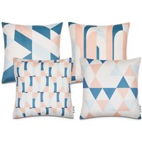 Kissenbezüge Deko Wohnzimmer Geometrisch Muster Kissenbezug Sofa Zierkissenbezug 4pcs-Set, Mehrfarbig 1 - Paco Home von PACO HOME