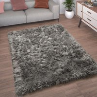 Paco Home - Kunstfell Fellteppich Imitat Teppich Hochflor Sitzkissen Herzform Rund Fell Form 60x100 cm, Anthrazit von PACO HOME