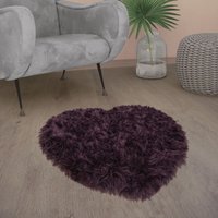 Paco Home - Kunstfell Fellteppich Imitat Teppich Hochflor Sitzkissen Herzform Rund Fell Form Lila, 80x75 cm Herz-Form Paco Home - Kunstfell Fellteppich Imitat Teppich Hochflor Sitzkissen Herzform Rund Fell Form Lila, 80x75 cm Herz-Form von PACO HOME
