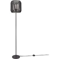 Stehlampe Modern Wohnzimmer Schlafzimmer Rattan Optik Boho Korb Stehleuchte E27 Einbeinig Schwarz, Schwarz (Ø28 cm) - Paco Home von PACO HOME