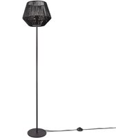 Stehlampe Modern Wohnzimmer Schlafzimmer Rattan Optik Boho Korb Stehleuchte E27 Einbeinig Schwarz, Schwarz (Ø33 cm) - Paco Home von PACO HOME