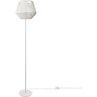 Stehlampe Modern Wohnzimmer Schlafzimmer Rattan Optik Boho Korb Stehleuchte E27 Einbeinig Weiß, Weiß (Ø33 cm) - Paco Home von PACO HOME