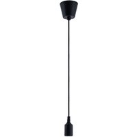 Lampenaufhängung Schwarz E27 Schnurpendel Silikon Überzogen 1,5m Textilkabel Schwarz, Bernstein G125 300 Lumen / 5W - Paco Home von PACO HOME