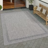 Paco Home - Outdoor Teppich Flachgewebe in Sisal-Optik mit Bordüre UV-beständig robust 80x150 cm, Grau 2 Paco Home - Outdoor Teppich Flachgewebe in Sisal-Optik mit Bordüre UV-beständig robust 80x150 cm, Grau 2 von PACO HOME