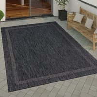 Outdoor Teppich Flachgewebe in Sisal-Optik mit Bordüre UV-beständig robust Anthrazit, 150 cm Quadrat - Paco Home Outdoor Teppich Flachgewebe in Sisal-Optik mit Bordüre UV-beständig robust Anthrazit, 150 cm Quadrat - Paco Home von PACO HOME