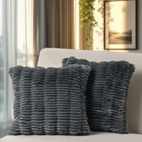 2er Set Dekokissen Kissenbezug Deko Wohnzimmer Sofakissen Kissen Kissenhülle 2pcs-Set, Anthrazit - Paco Home von PACO HOME