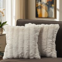 2er Set Dekokissen Kissenbezug Deko Wohnzimmer Sofakissen Kissen Kissenhülle 2pcs-Set, Creme - Paco Home von PACO HOME