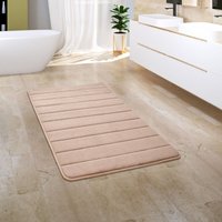 Badezimmerteppich Badematte Badteppich Badvorleger Flauschig Memory Foam 3D 60x100 cm, Beige 3 - Paco Home von PACO HOME