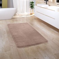 Badezimmerteppich Badematte Badteppich Badvorleger Flauschig Memory Foam 3D 60x100 cm, Beige 2 - Paco Home von PACO HOME