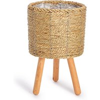 Paco Home Blumentopf Übertopf Groß Blumenkübel Innen Pflanzentopf Set Korb Geflochten Holz Natur, 2pcs Set / Design 10 von PACO HOME