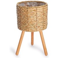 Blumentopf Übertopf Groß Blumenkübel Innen Pflanzentopf Set Korb Geflochten Holz Natur, 3pcs Set / Design 2 - Paco Home von PACO HOME