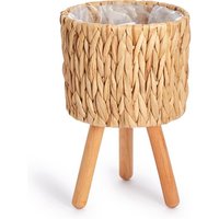 Blumentopf Übertopf Groß Blumenkübel Innen Pflanzentopf Set Korb Geflochten Holz Natur, 3pcs Set / Design 7 - Paco Home von PACO HOME