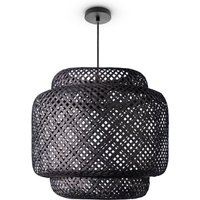 Paco Home - Deckenlampe Bambus Hängeleuchte Boho Wohnzimmer Korblampe Hängend Vintage E27 Schwarz (Ø40cm), Pendelleuchte - Typ 1 von PACO HOME