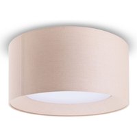 Deckenlampe Esstisch Deko Wohnzimmer Modern Büro Rund Lampenschirm Stoff E27 Beige, Ø45cm - Paco Home von PACO HOME