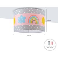 Paco Home - Deckenlampe Kinder Pendelleuchte Kinderzimmer Stoffschirm Rund Bunt Baby E27 Deckenleuchte - Weiß, Mehrfarbig 1 (Ø45.5cm) von PACO HOME