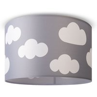 Paco Home - Deckenlampe Kinderzimmer Pendelleuchte Baby Lampenschirm Stoff Rund Sterne Deckenleuchte - Weiß, Design 10 (Ø45,5 cm) von PACO HOME