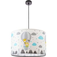 Deckenlampe Kinderzimmer Pendelleuchte Babyzimmer Feuerwehr Straße Polizei E27 Pendelleuchte - Schwarz, Design 6 (Ø45,5 cm) - Paco Home von PACO HOME
