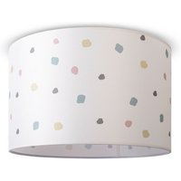 Deckenlampe Lampenschirm Stoff Pendelleuchte E27 Hängeleuchte Schlafzimmer Rund Design 3 (Ø45,5 cm), Deckenleuchte - Weiß - Paco Home von PACO HOME