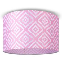 Deckenlampe Lampenschirm Stoff Pendelleuchte E27 Hängeleuchte Schlafzimmer Rund Design 8 (Ø45,5 cm), Deckenleuchte - Weiß - Paco Home von PACO HOME