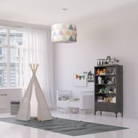 Deckenlampe Lampenschirm Stoff Pendelleuchte E27 Hängeleuchte Schlafzimmer Rund Pendelleuchte - Weiß, Design 2 (Ø45,5 cm) - Paco Home von PACO HOME