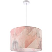Deckenlampe Lampenschirm Stoff Pendelleuchte E27 Hängeleuchte Schlafzimmer Rund Pendelleuchte - Weiß, Design 5 (Ø45,5 cm) - Paco Home von PACO HOME