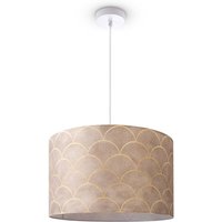 Deckenlampe Wohnzimmer Pendelleuchte Esstisch Lampenschirm Stoff Modern Abstrakt Pendelleuchte - Weiß, Design 8 (Ø45,5 cm) - Paco Home von PACO HOME